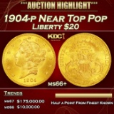 1904-p Gold Liberty Double Eagle Near Top Pop $20 ms66+ SEGS