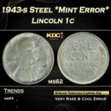 PCGS 1943-s Steel Lincoln Cent *Mint Error* 1c ms62 PCGS