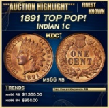 1891 Indian Cent TOP POP! 1c ms66 rb SEGS