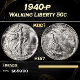 1940-p Walking Liberty Half Dollar 50c ms67 SEGS