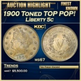 1900 Liberty Nickel Toned TOP POP! 5c ms67 SEGS