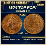 1874 Indian Cent TOP POP! 1c ms66+ rb SEGS