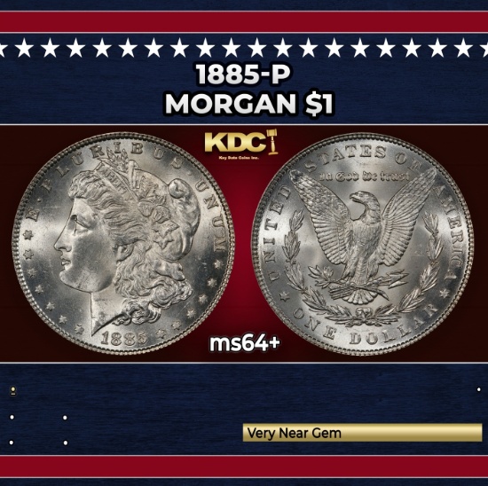 1885-p Morgan Dollar $1 Grades Choice+ Unc