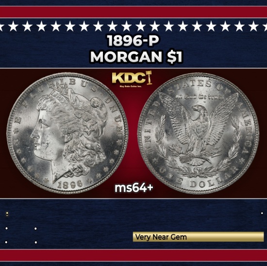 1896-p Morgan Dollar $1 Grades Choice+ Unc