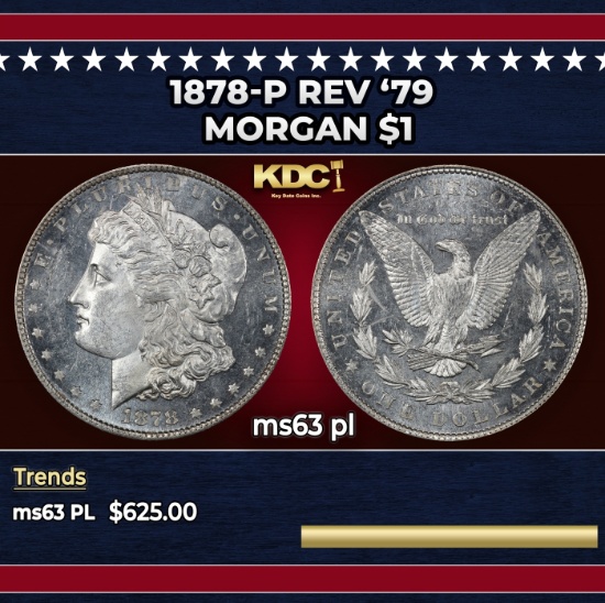 1878-p Rev '79 Morgan Dollar $1 Grades Select Unc PL