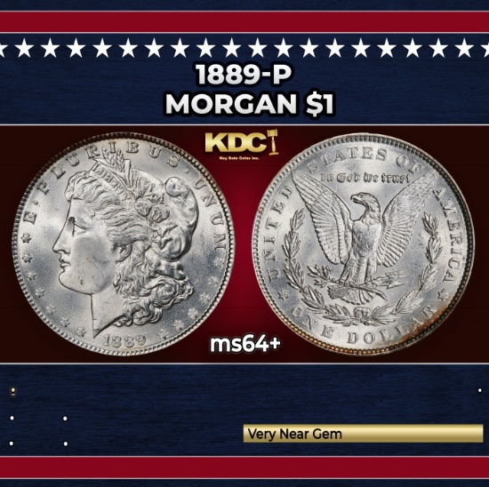 1889-p Morgan Dollar $1 Grades Choice+ Unc