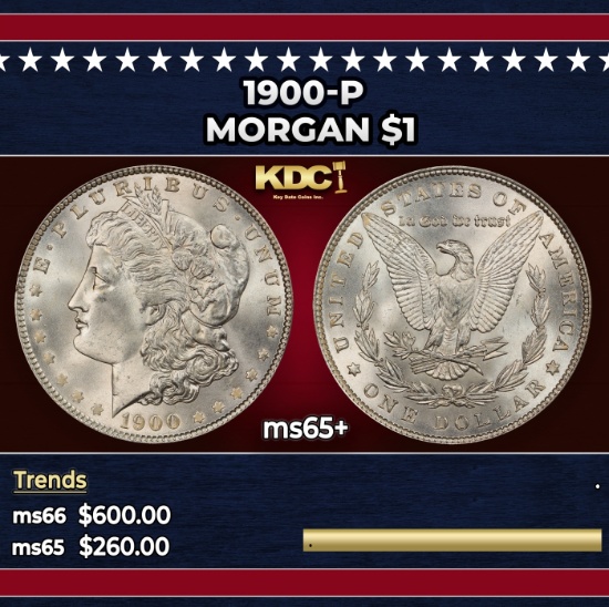1900-p Morgan Dollar $1 Grades GEM+ Unc