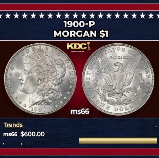 1900-p Morgan Dollar $1 Grades GEM+ Unc