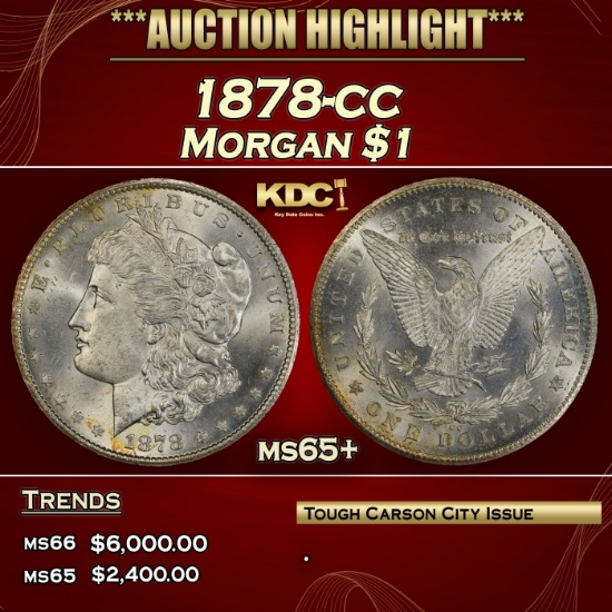 1878-cc Morgan Dollar $1 ms65+ SEGS