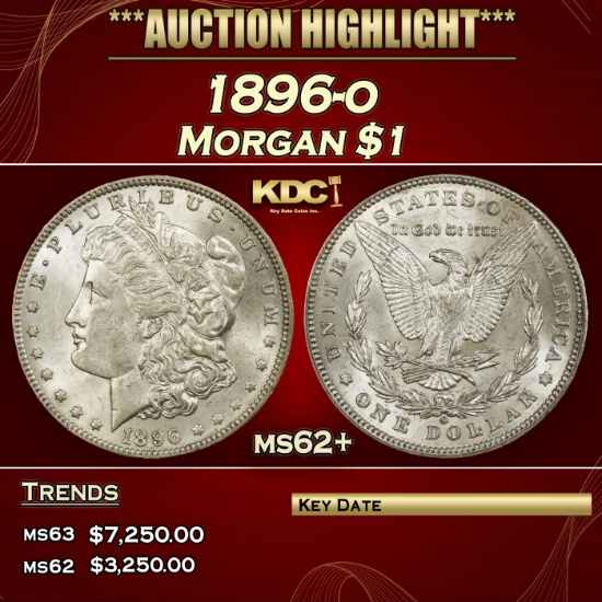 1896-o Morgan Dollar $1 ms62+ USCG