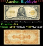 1922 $50 Large Size Gold Certificate Grades vf+ Signatures Speelman/White