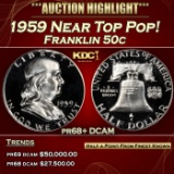 1959 Proof Franklin Half Dollar Near Top Pop! 50c pr68+ DCAM SEGS