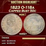 1823 Capped Bust Half Dollar O-118a 50c ms62+ USCG