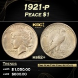 1921-p Peace Dollar $1 Grades ms62+