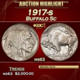 1917-s Buffalo Nickel 5c ms63 USCG