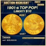 1901-s Gold Liberty Eagle TOP POP! $10 ms67 SEGS
