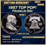 1957 Proof Franklin Half Dollar TOP POP! 50c pr69 DCAM SEGS