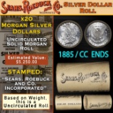 RA- SEARS 20 Coin UNC Morgan Dollar $1 Roll With CC End 1885 & CC Ends