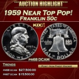 1959 Proof Franklin Half Dollar Near Top Pop! 50c pr68 DCAM SEGS