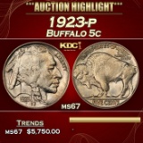 1923-p Buffalo Nickel 5c ms67 SEGS