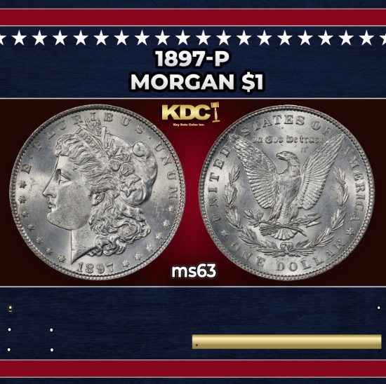 1897-p Morgan Dollar $1 Grades ms63