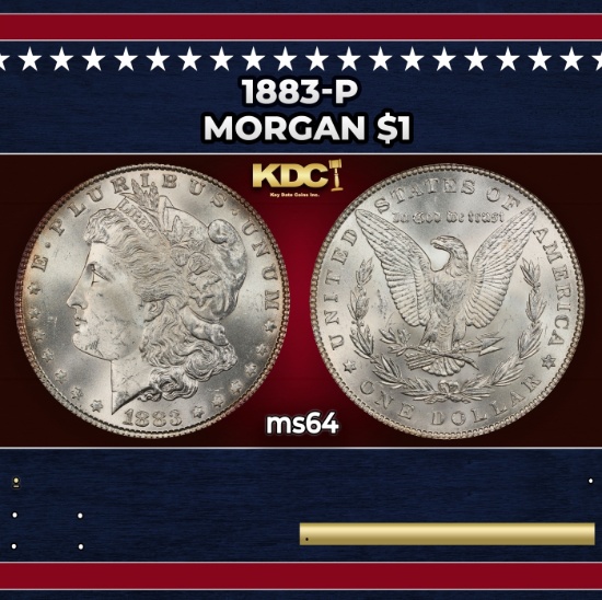 1883-p Morgan Dollar $1 Grades ms64