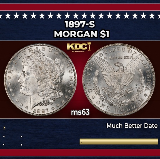 1897-s Morgan Dollar $1 Grades ms63