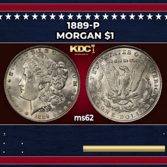 1889-p Morgan Dollar $1 Grades ms62