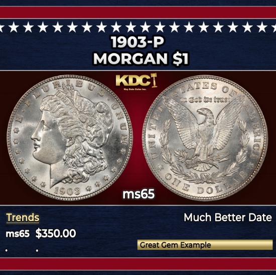 1903-p Morgan Dollar $1 Grades ms65
