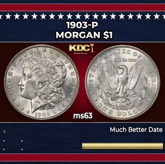 1903-p Morgan Dollar $1 Grades ms63
