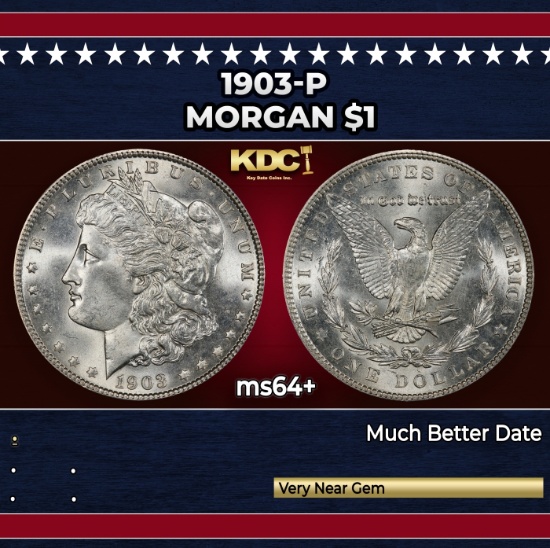 1903-p Morgan Dollar $1 Grades ms64+