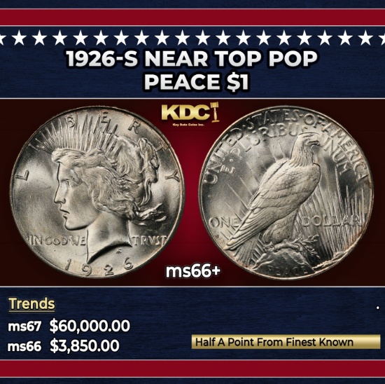 1926-s Peace Dollar Near Top Pop $1 ms66+ SEGS