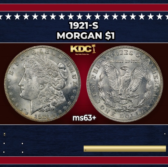 1921-s Morgan Dollar $1 Grades ms63+