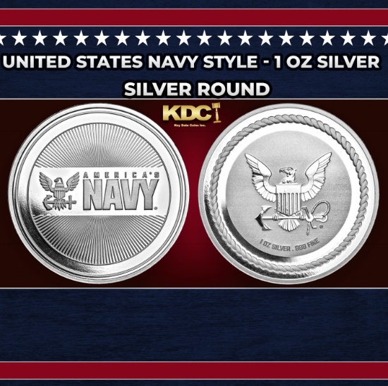 United States Navy Style - 1 oz Silver Round Round