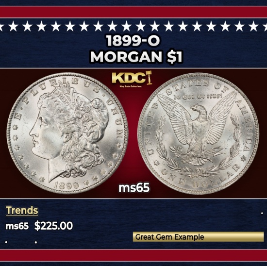 1899-o Morgan Dollar $1 Grades ms65