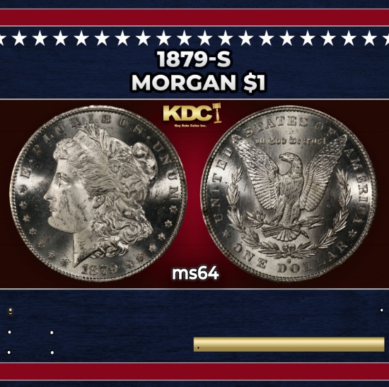 1879-s Morgan Dollar $1 Grades ms64