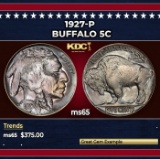 1927-p Buffalo Nickel 5c Grades ms65