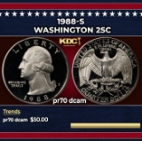 1988-s Proof Washington Quarter 25c pr70 dcam SEGS