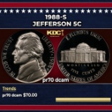 1988-s Proof Jefferson Nickel 5c pr70 dcam SEGS