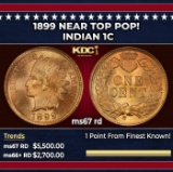 1899 Indian Cent Near Top Pop! 1c ms67 rd SEGS
