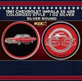 1961 Chevrolet Impala SS 409 Colorized Style - 1 oz Silver Round Round