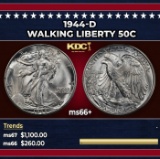 1944-d Walking Liberty Half Dollar 50c ms66+ SEGS