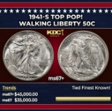 1941-s Walking Liberty Half Dollar TOP POP! 50c ms67+ SEGS