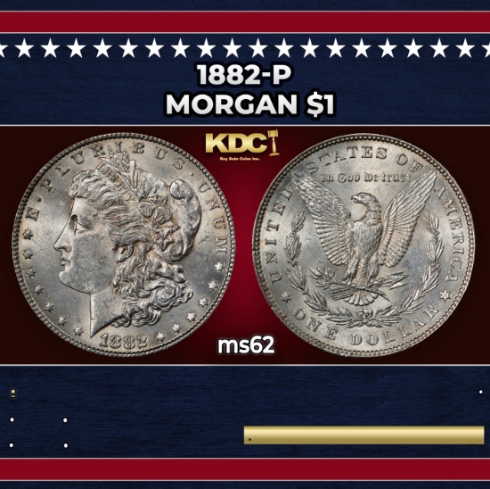 1882-p Morgan Dollar $1 Grades ms62
