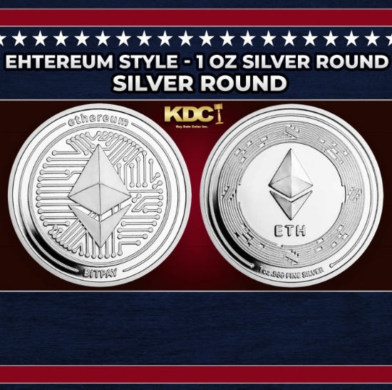 Ehtereum Style - 1 oz Silver Round Round