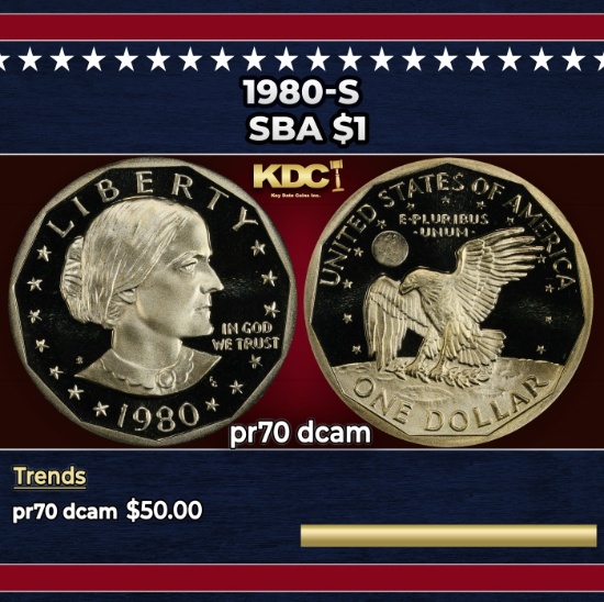 1980-s Proof Susan B. Anthony Dollar $1 pr70 dcam SEGS