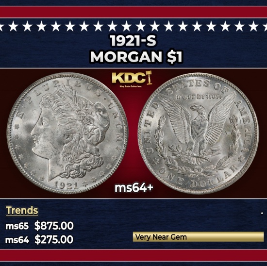 1921-s Morgan Dollar $1 Grades ms64+