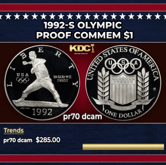 1992-s Olympic Proof Modern Commem Dollar $1 pr70 dcam SEGS