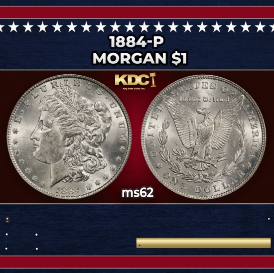 1884-p Morgan Dollar $1 Grades ms62