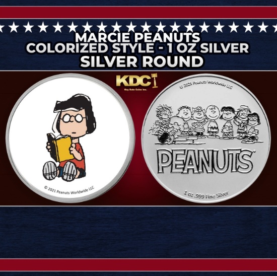 Marcie Peanuts Colorized Style - 1 oz Silver Round Round